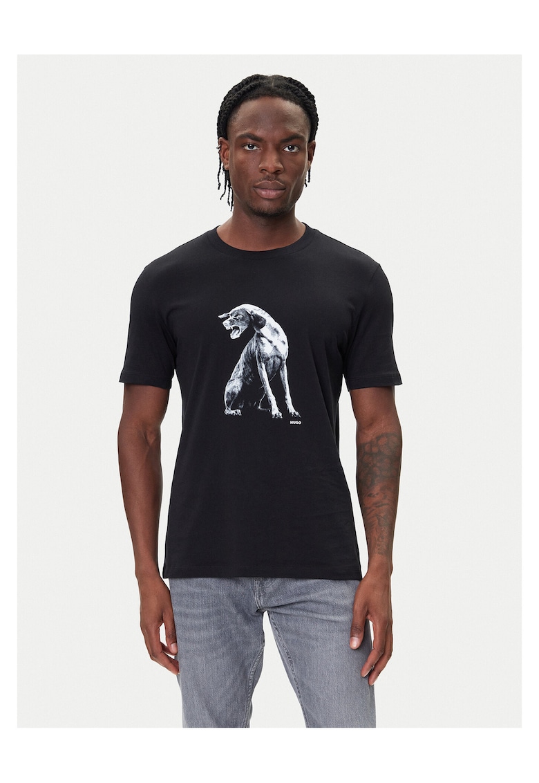 Tricou barbati negru - bumbac - imprimeu