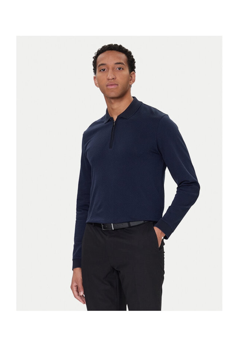 Bluza polo barbat bleumarin - bumbac