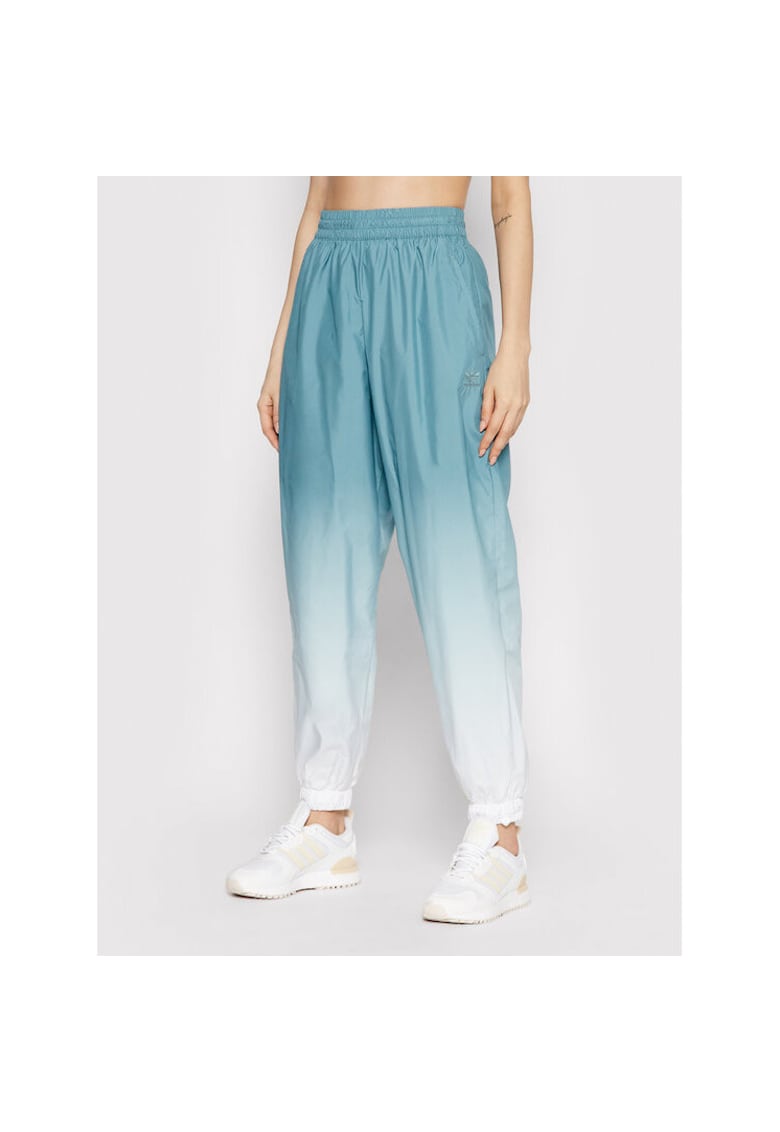 Pantaloni sport dama alb - verde - material confortabil -