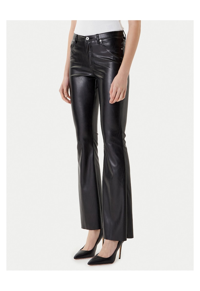 Pantaloni dama piele ecologica - negru -