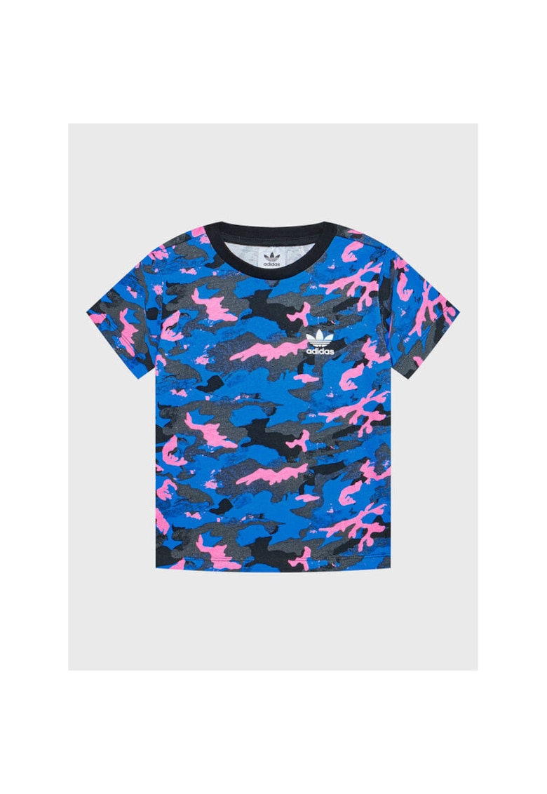 Tricou pentru fete - albastru/roz