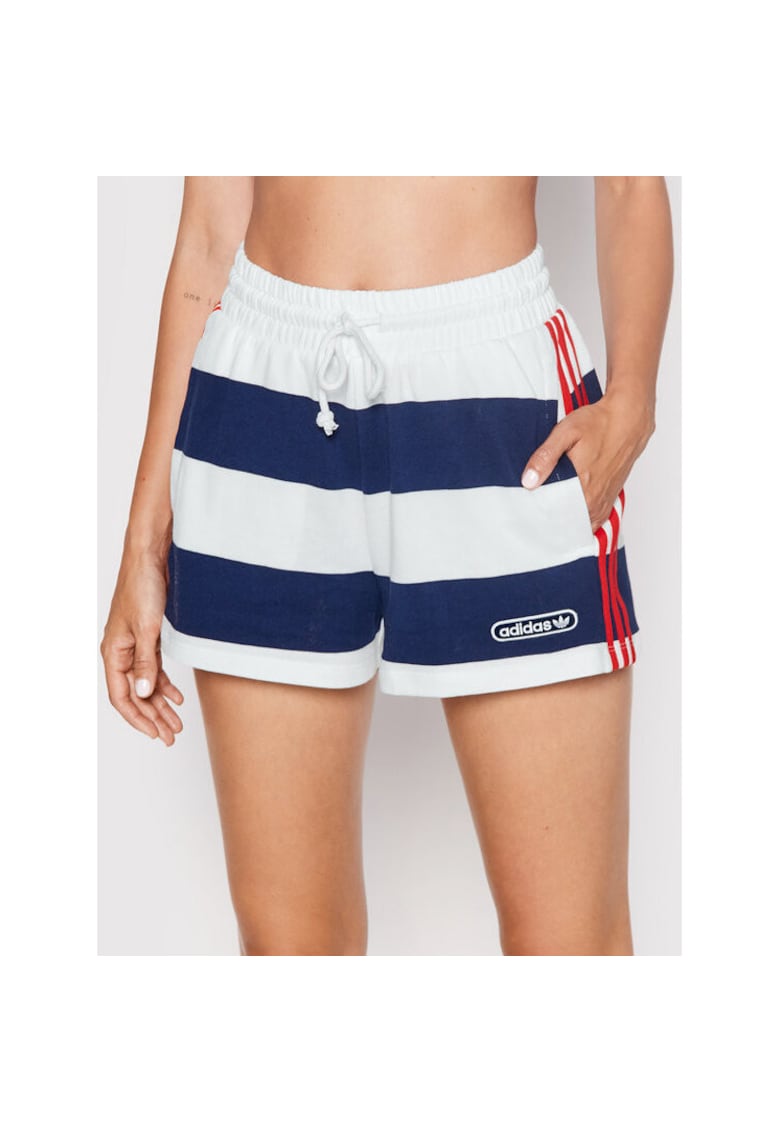 Pantaloni sport dama - scurti - alb - bleumarin -