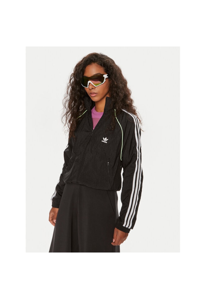 Hanorac sport dama - cu fermoar - material moale - negru
