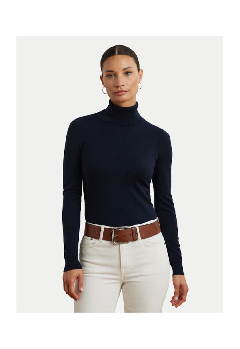 Pulover dama bleumarin - din material de calitate -