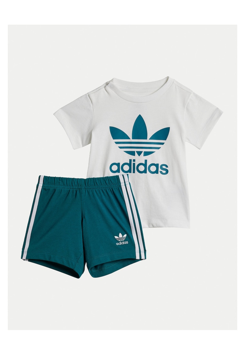 Compleu copii - tricou si pantaloni scurti - alb/verde -