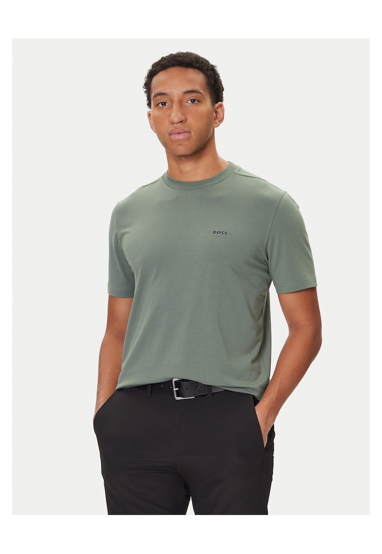Boss Tricou pentru barbati verde - bumbac