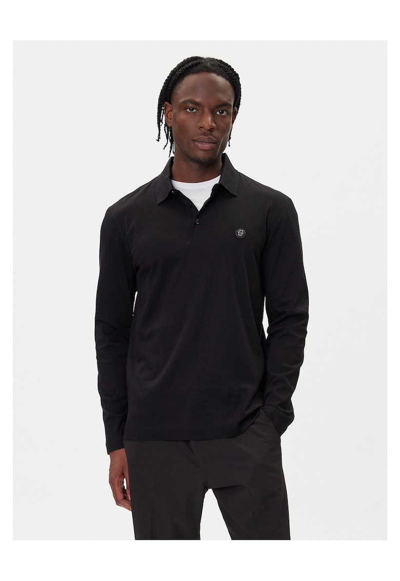 Bluza polo pentru barbati - negru - bumbac