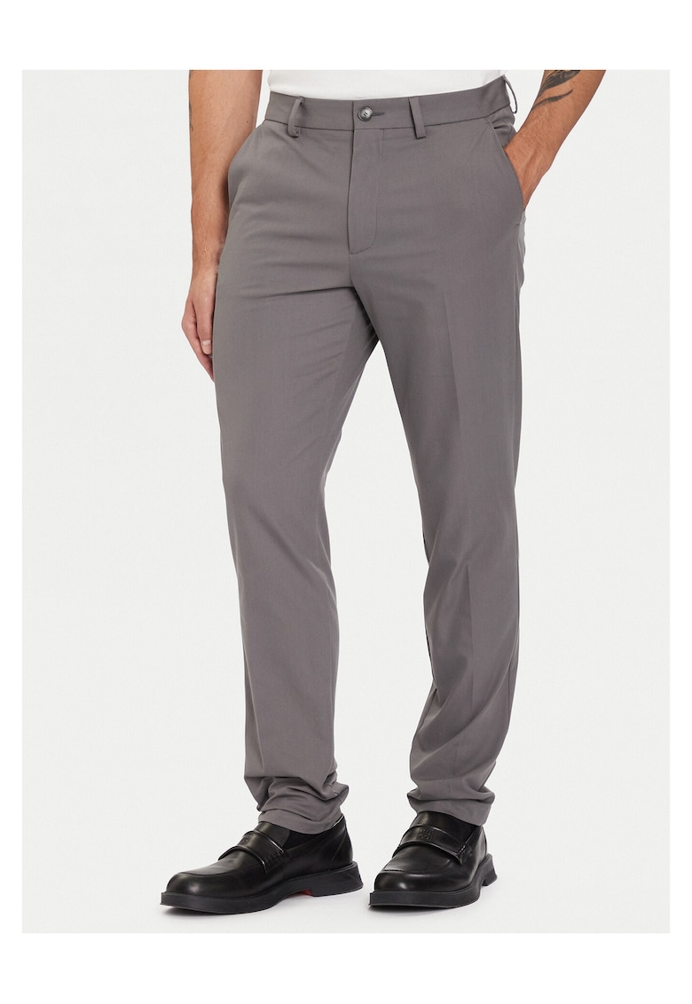 Boss Pantaloni barbati chinos - gri - bumbac