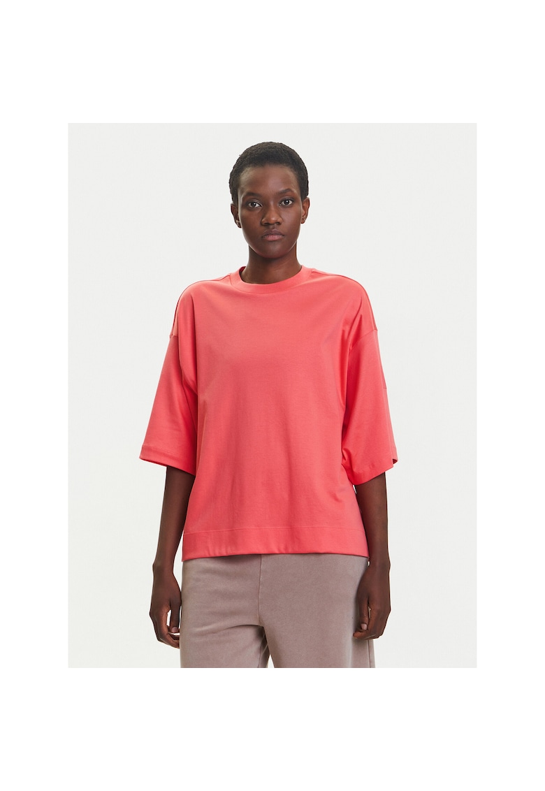 Tricou sport dama - coral - bumbac - larg -