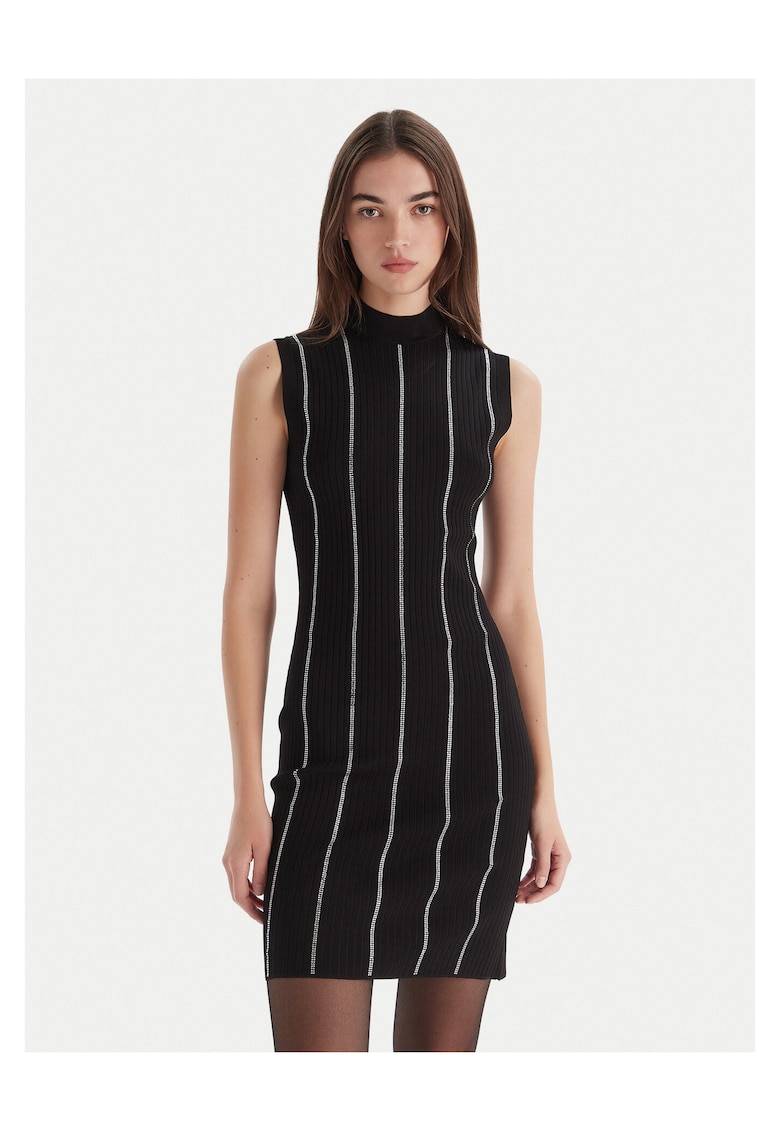 Rochie tricotata de dama neagra - fabricata din material de calitate