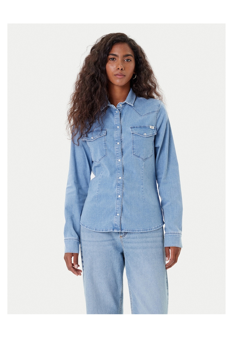 Camasa din denim pentru femei albastru