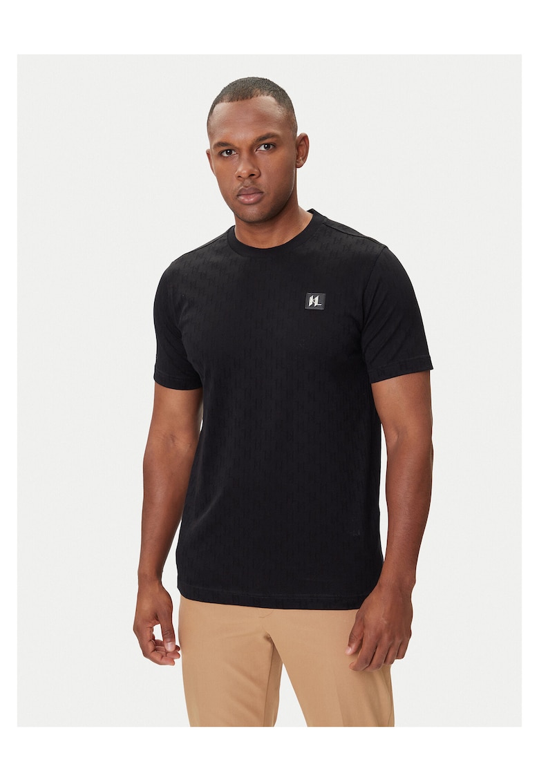 Tricou barbati negru - bumbac - logo