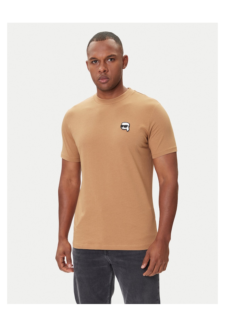 Tricou barbati bej - bumbac