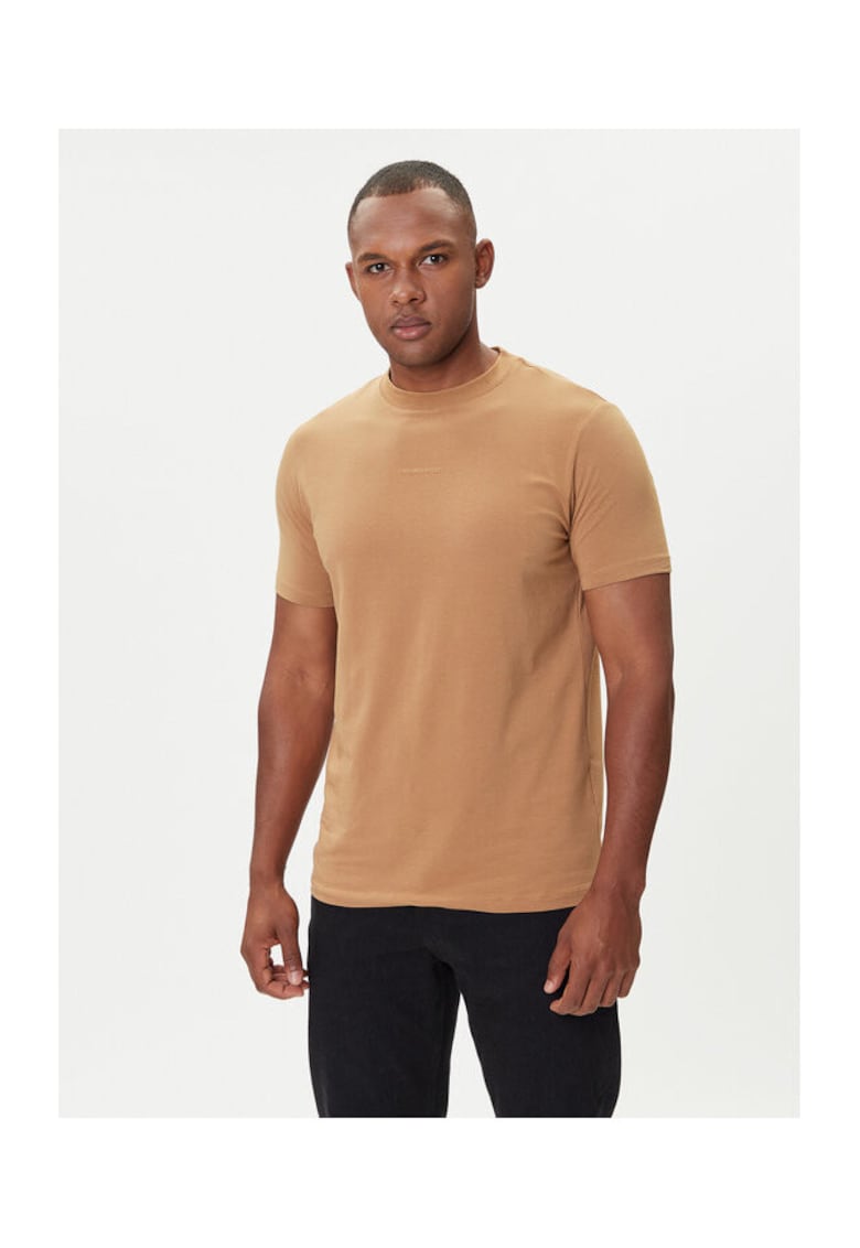 Tricou barbati camel - bumbac
