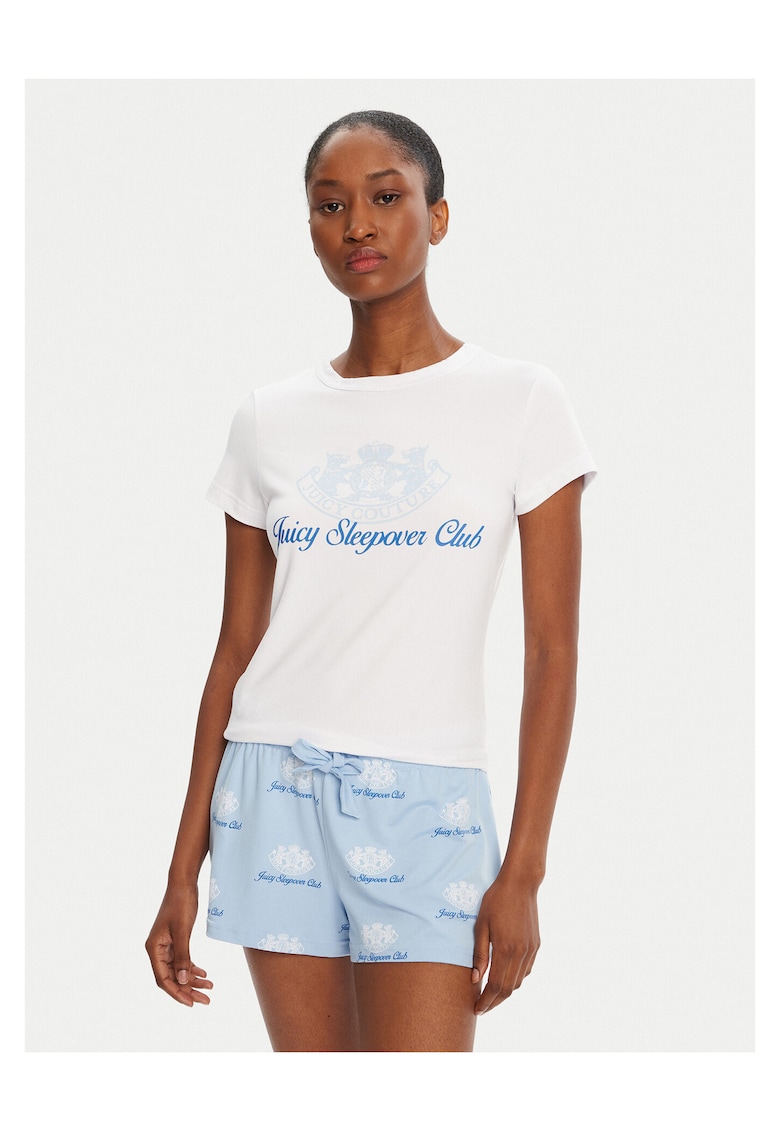 Juicy Couture Pijamale dama alb si albastru deschis