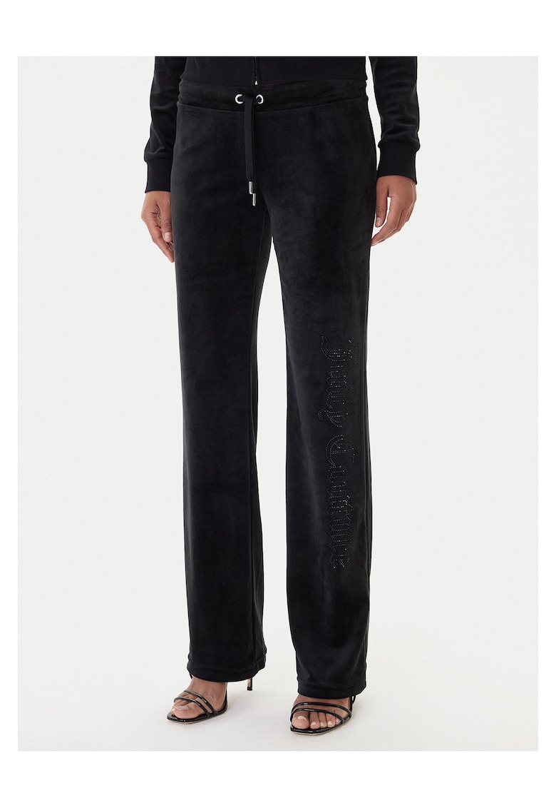 Pantaloni de trening cu snur in talie - negru