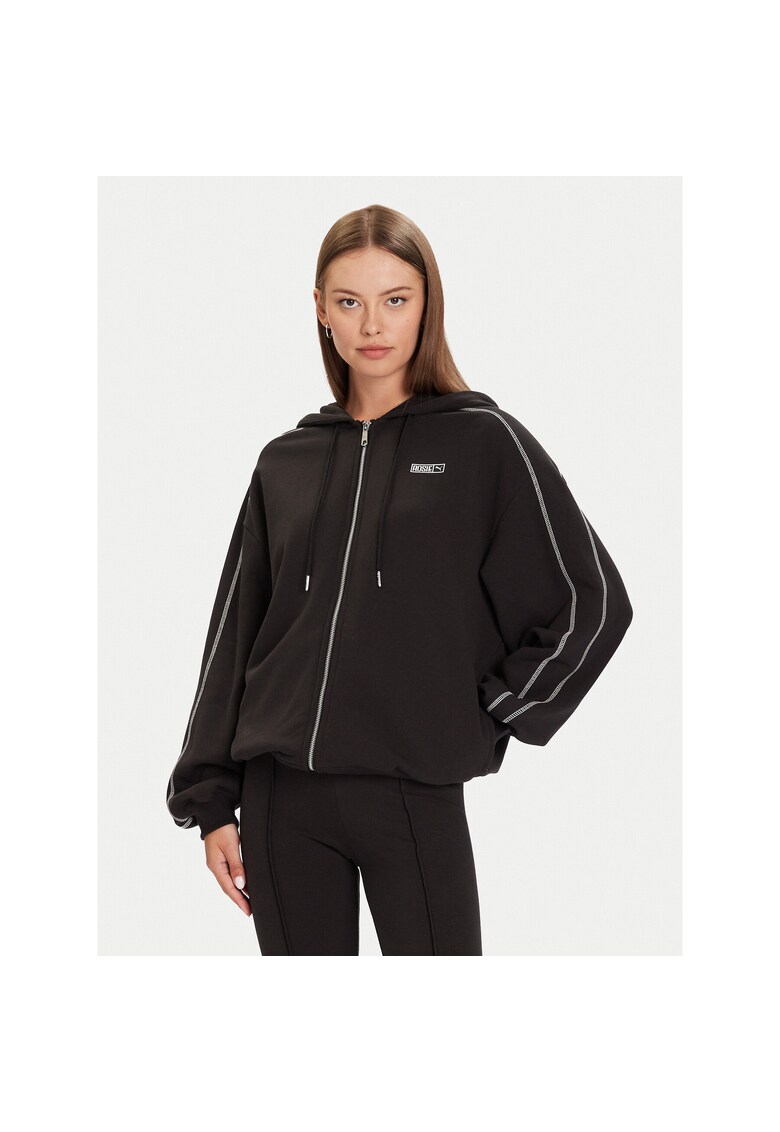 Hanorac sport dama cu fermoar - gluga - negru