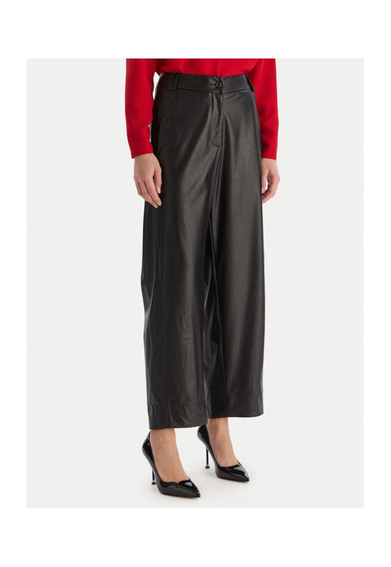 Pantaloni dama - piele ecologica - Negru