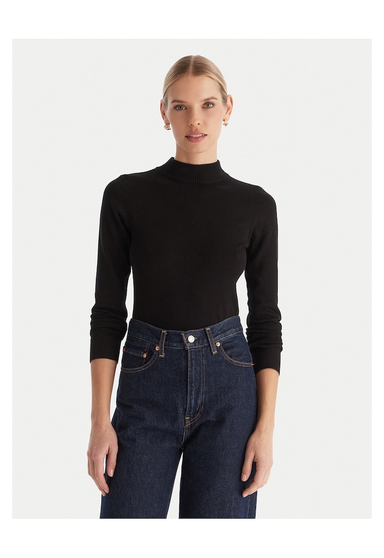 Pulover dama negru - tricotat