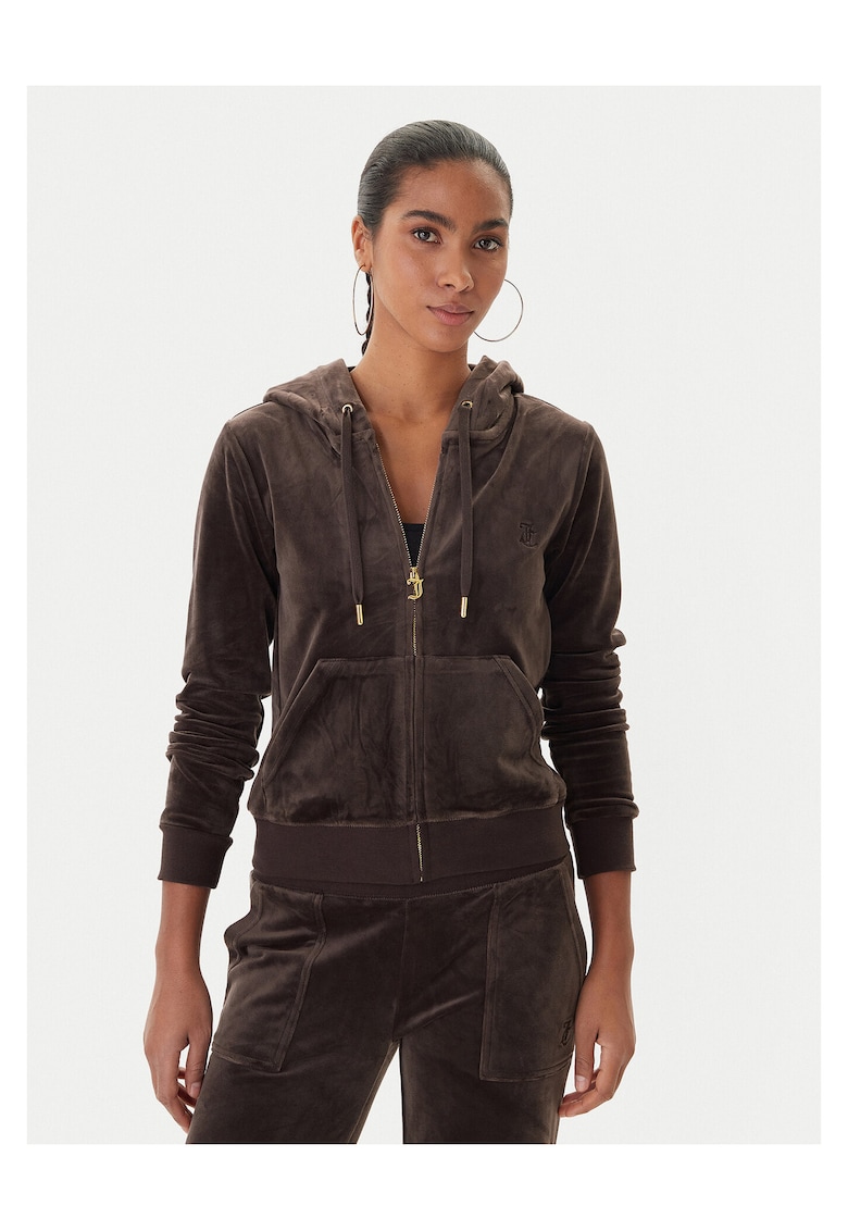 Hanorac dama culoare maro - textil