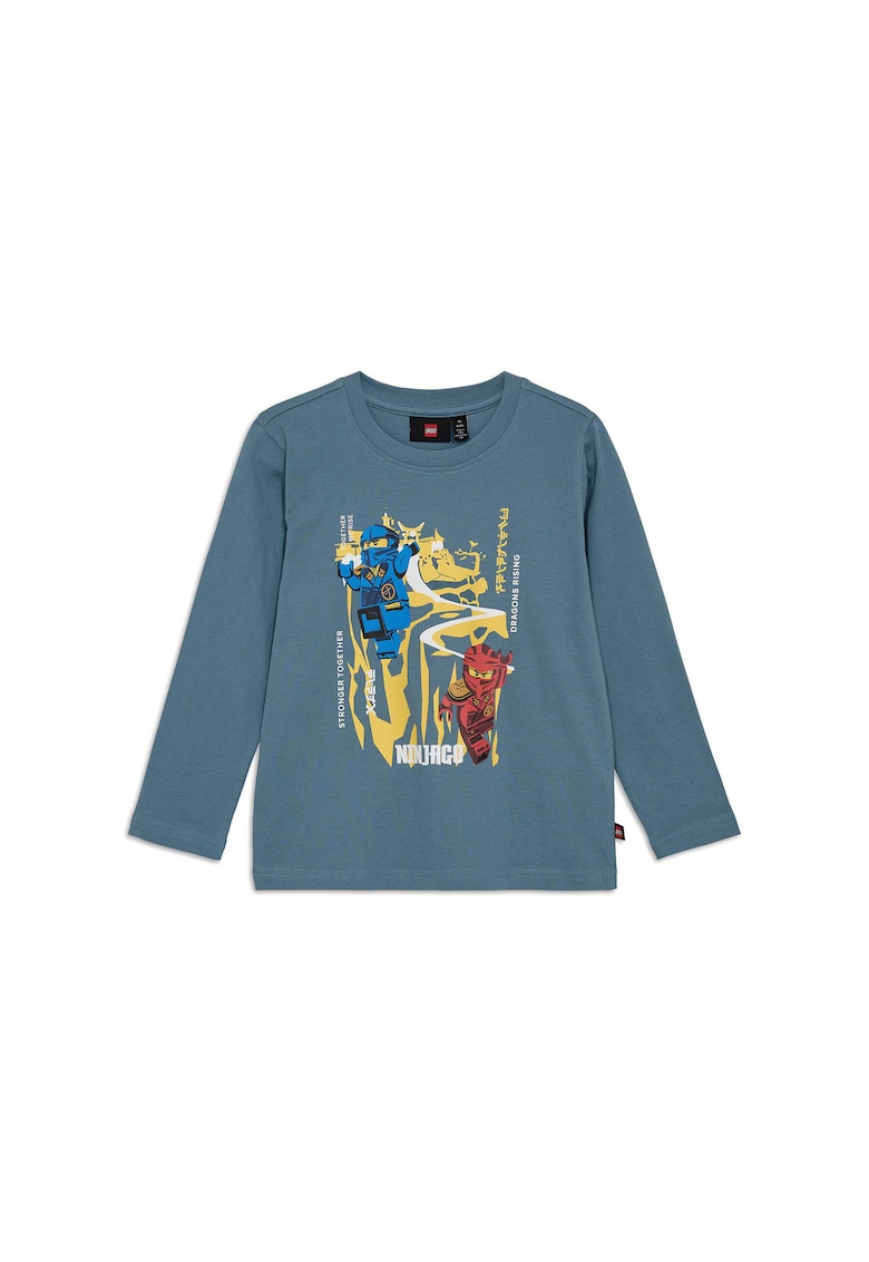 Bluza cu maneca lunga pentru copii - albastru - cu imprimeu