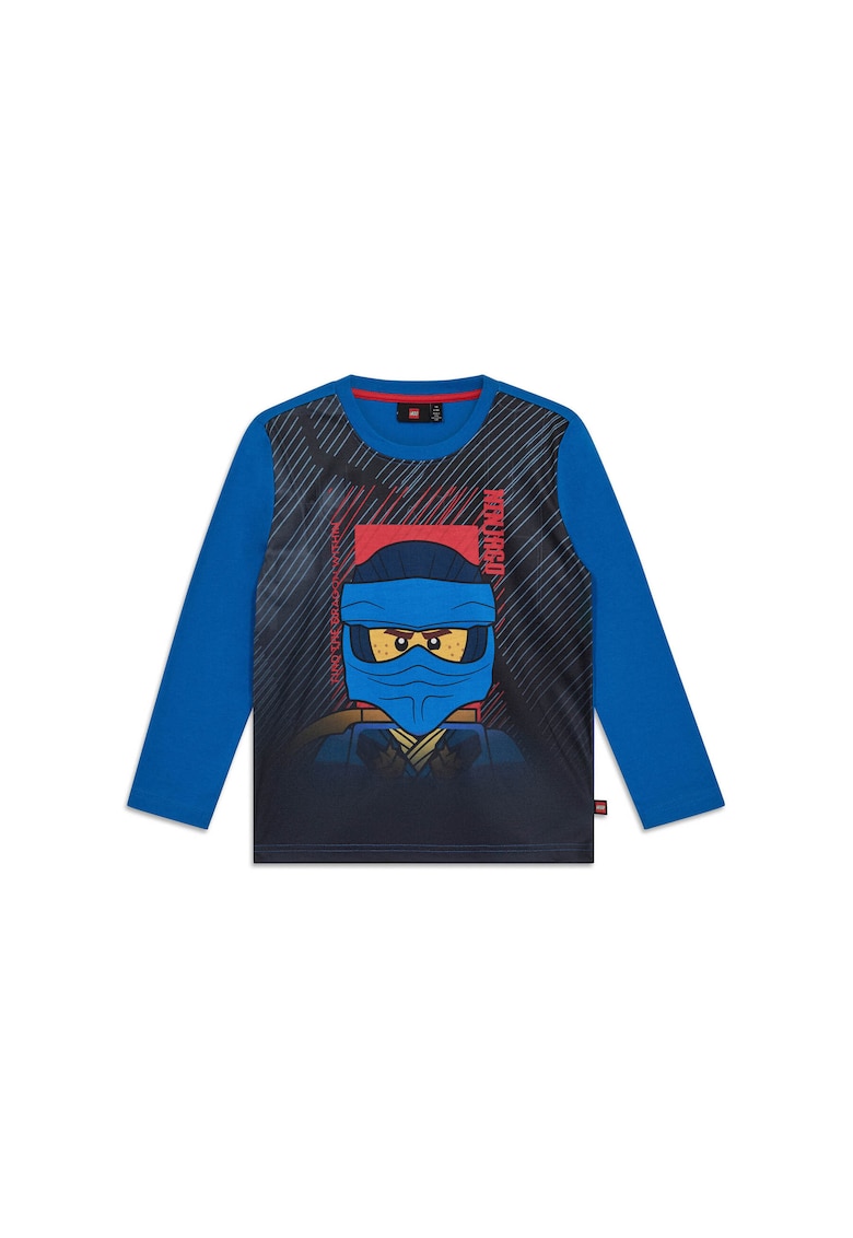 Bluza cu imprimeu si maneca lunga pentru copii - albastru