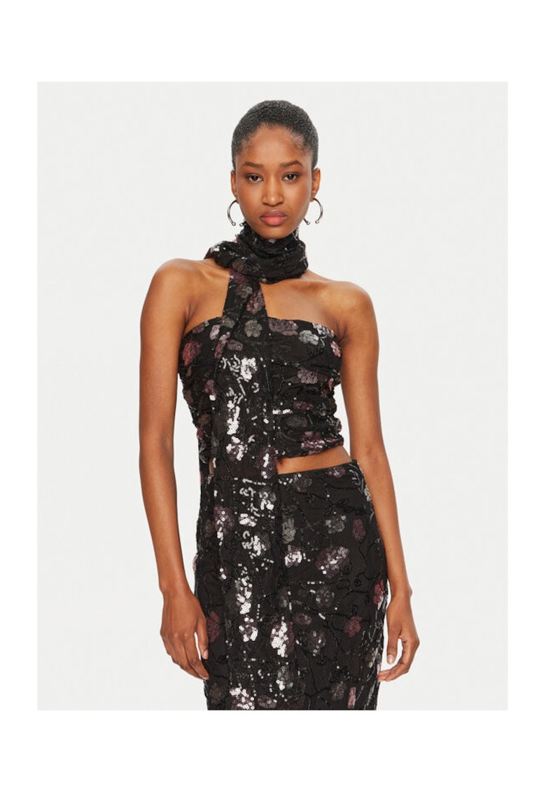 Bluza dama negru - fara maneci - eleganta