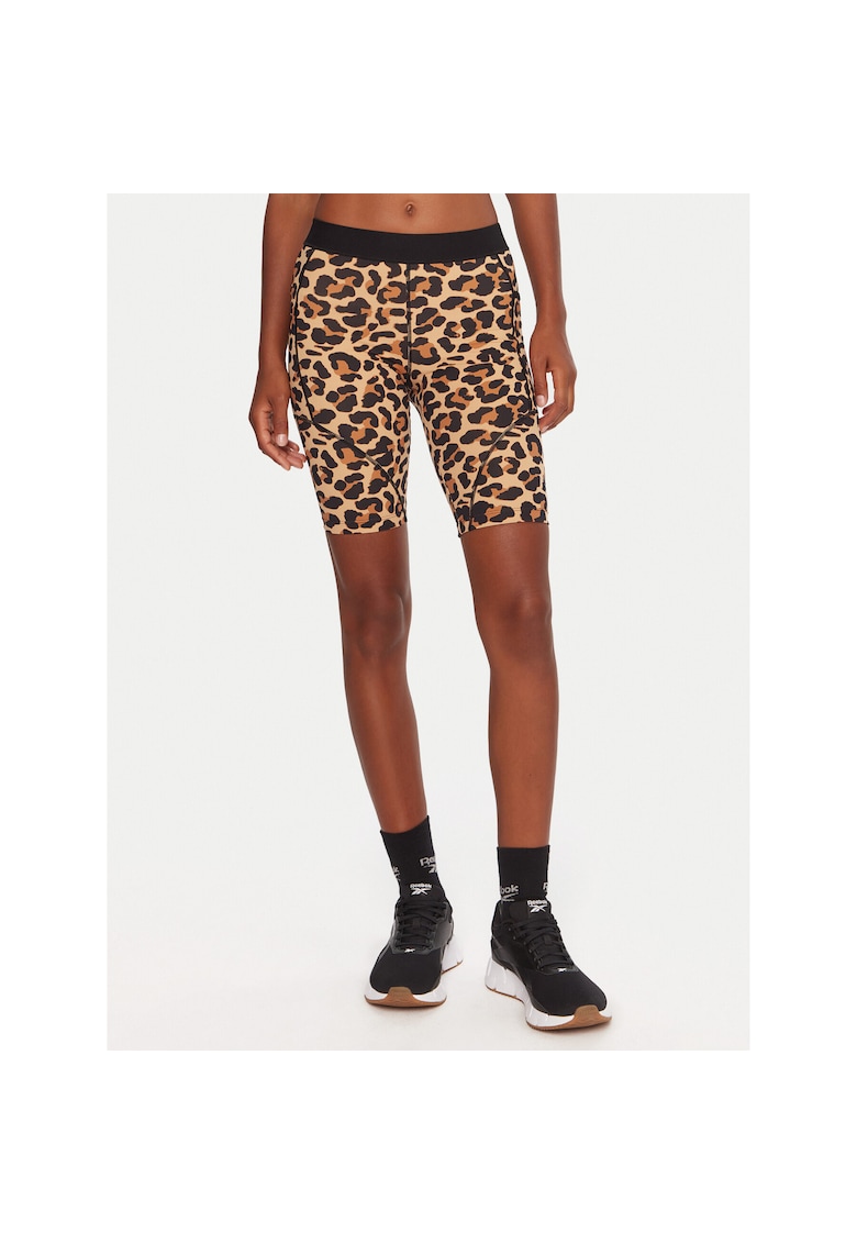 Pantaloni sport dama scurti - bej/ maro