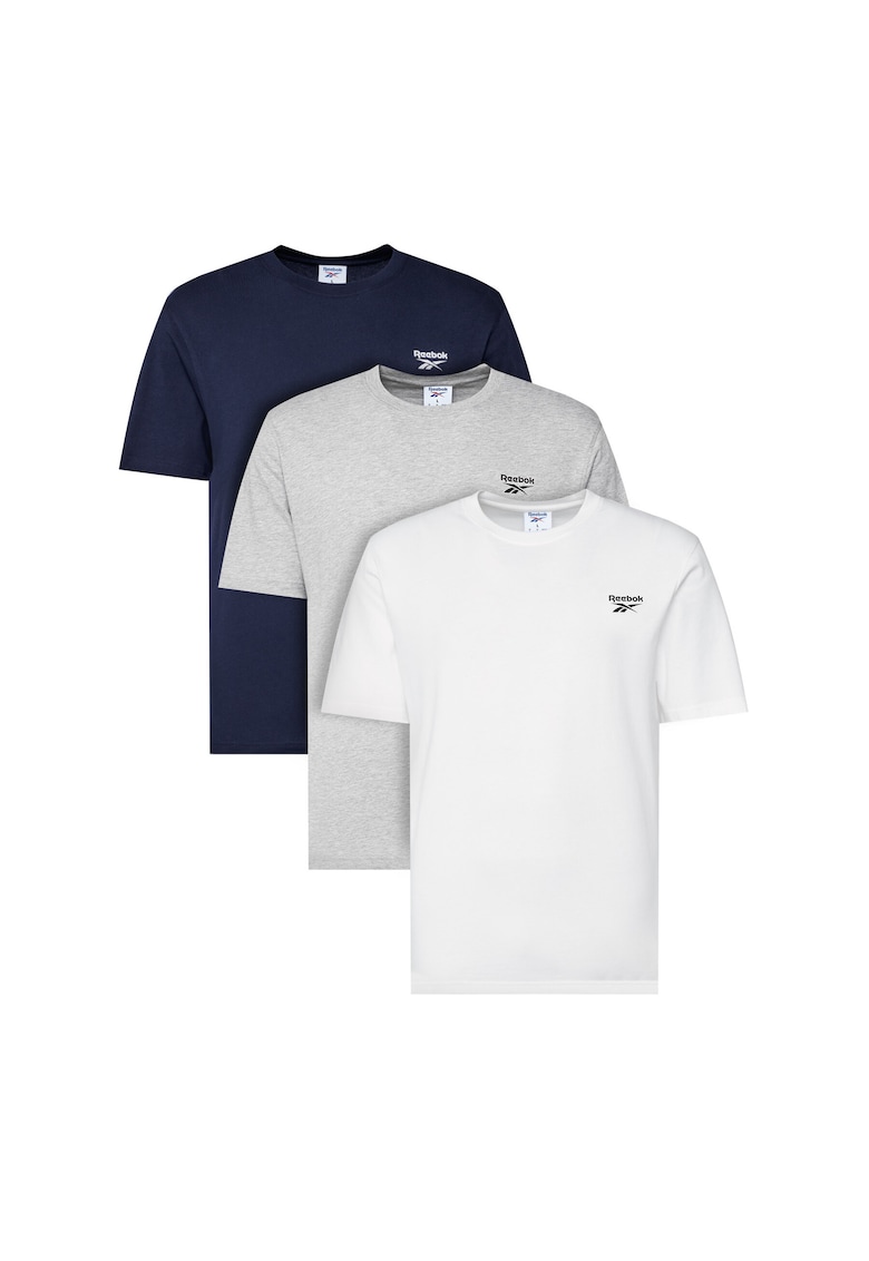 Set tricouri sport barbatesti gri - alb - bleumarin - bumbac
