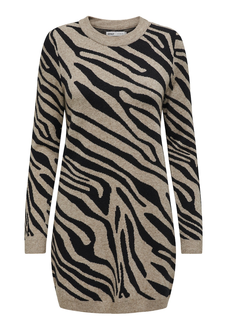 Rochie tricotata de dama maro - fabricata din material elastic