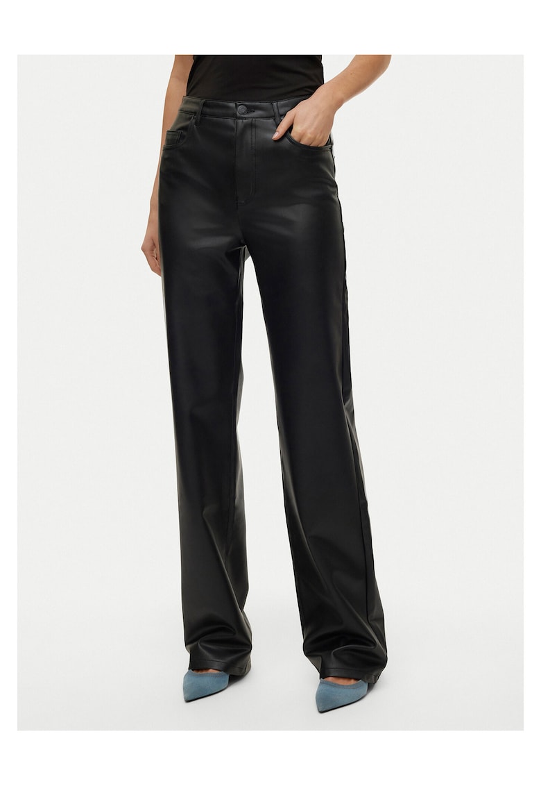 Pantaloni dama piele ecologica - Negru