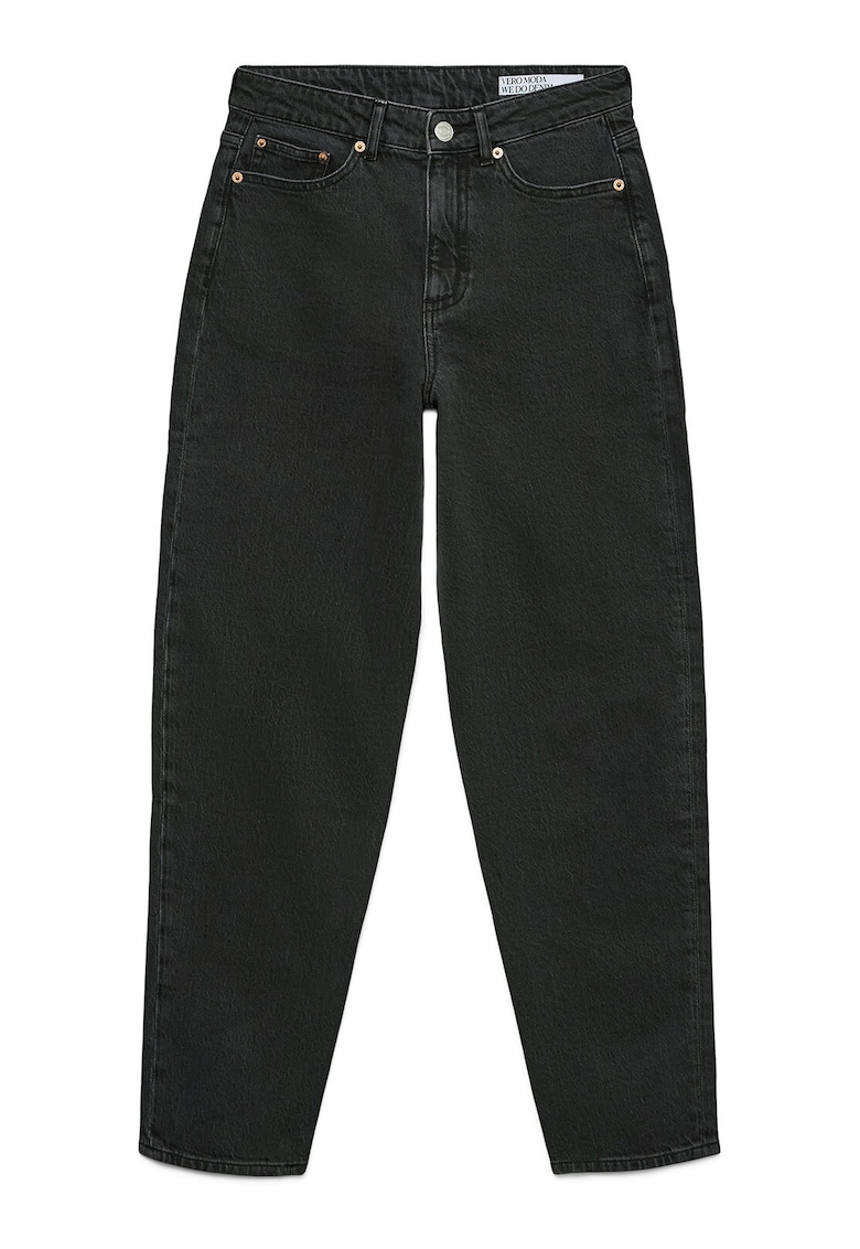 Blugi dama - Mom Fit - gri - bumbac -