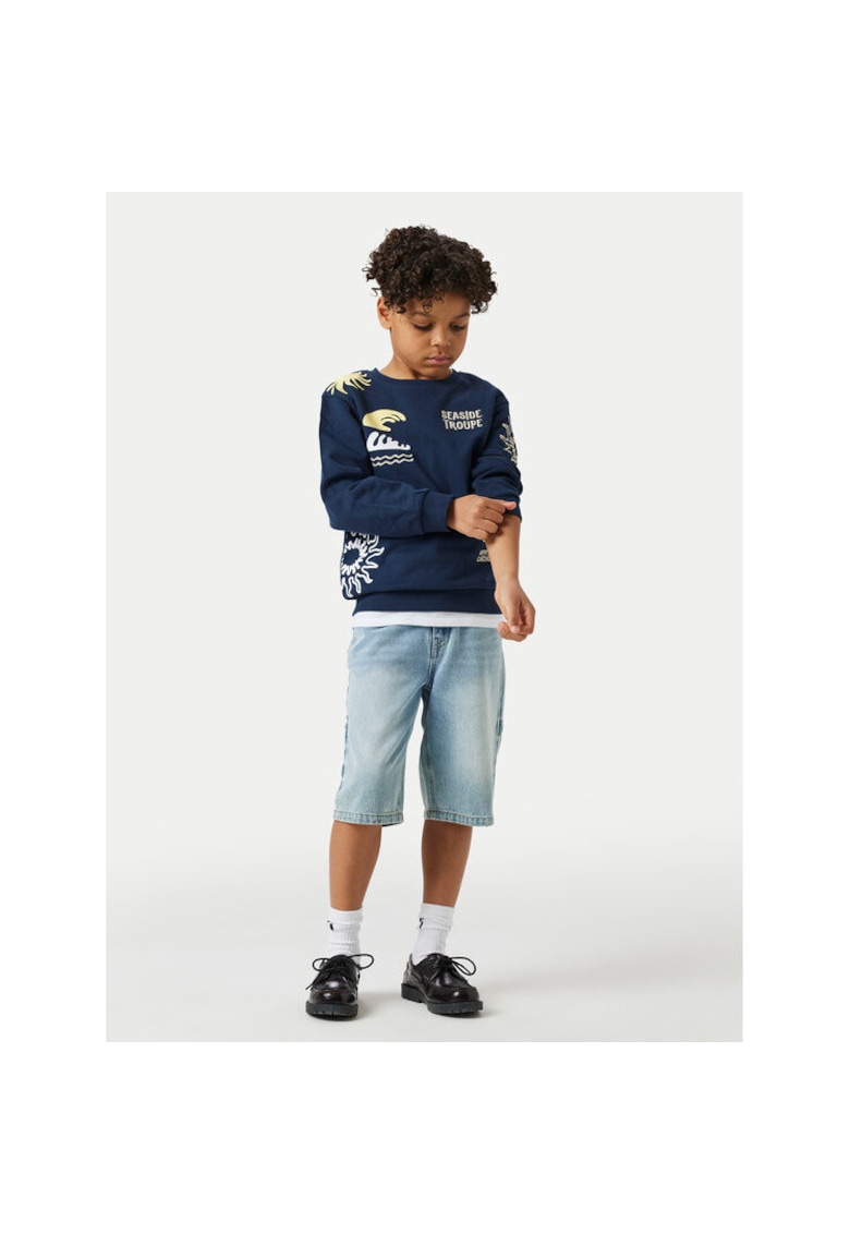 Pantaloni scurti copii - denim - albastru -