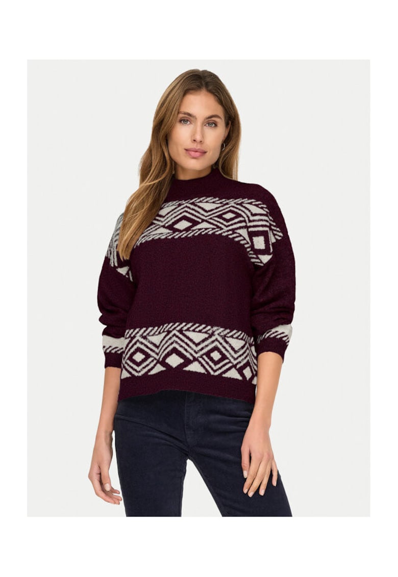 Pulover pentru femei violet/alb