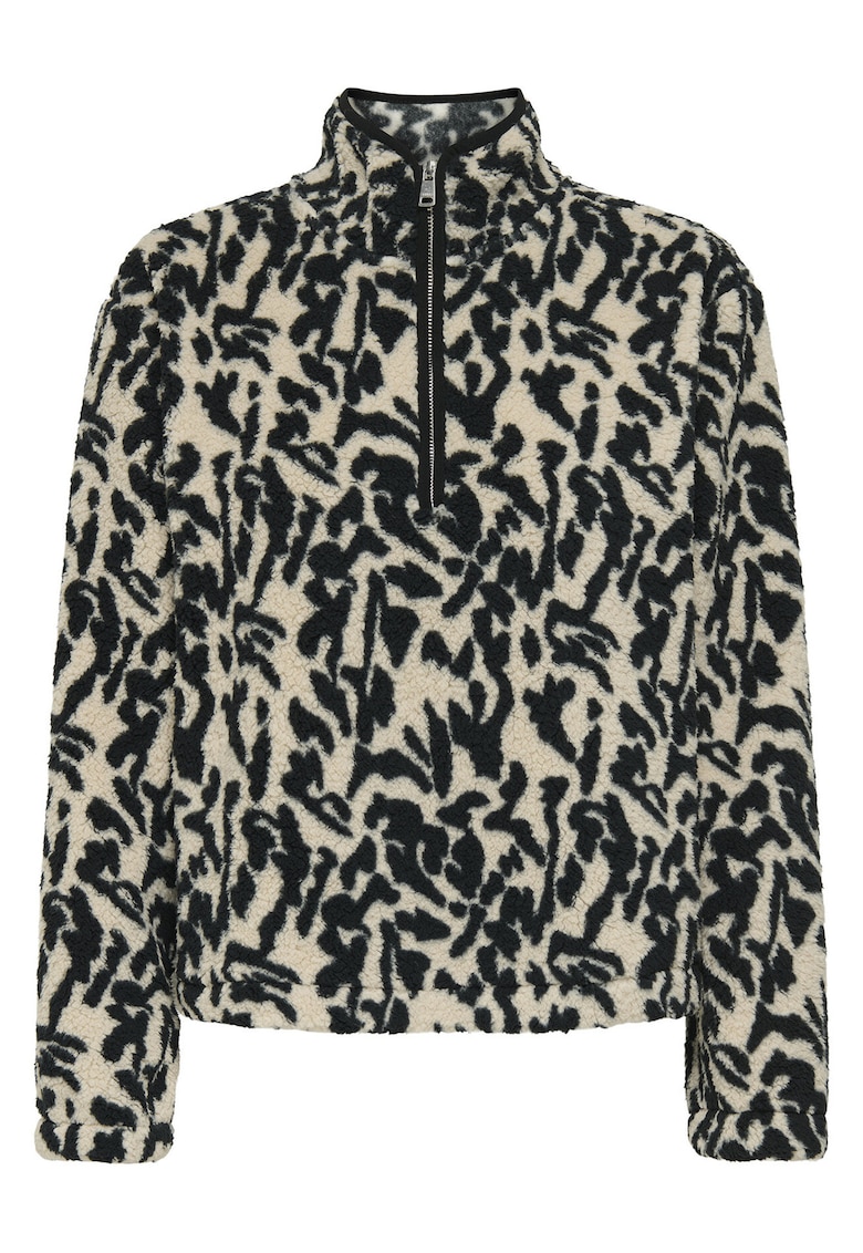 Hanorac dama bej negru - material confortabil - polar