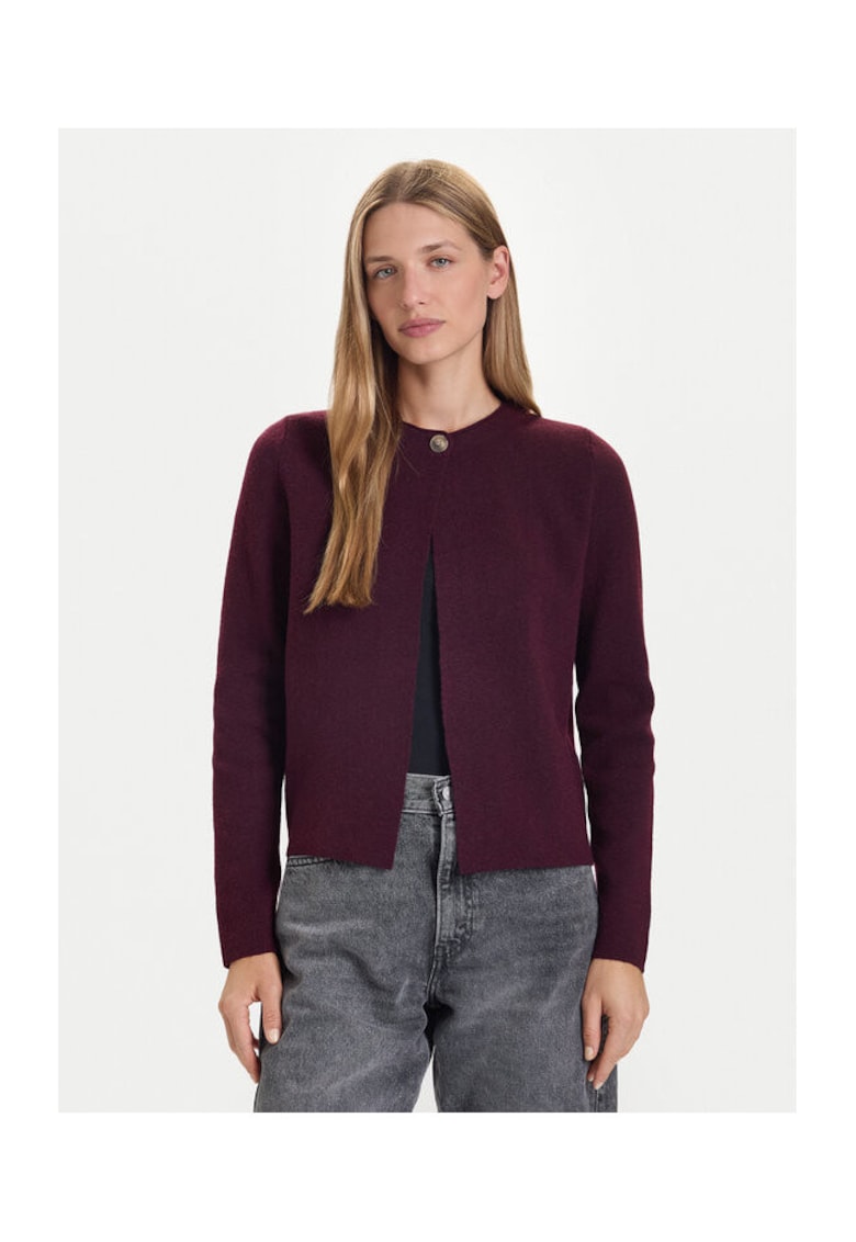 Cardigan dama mov - pulover din tricot