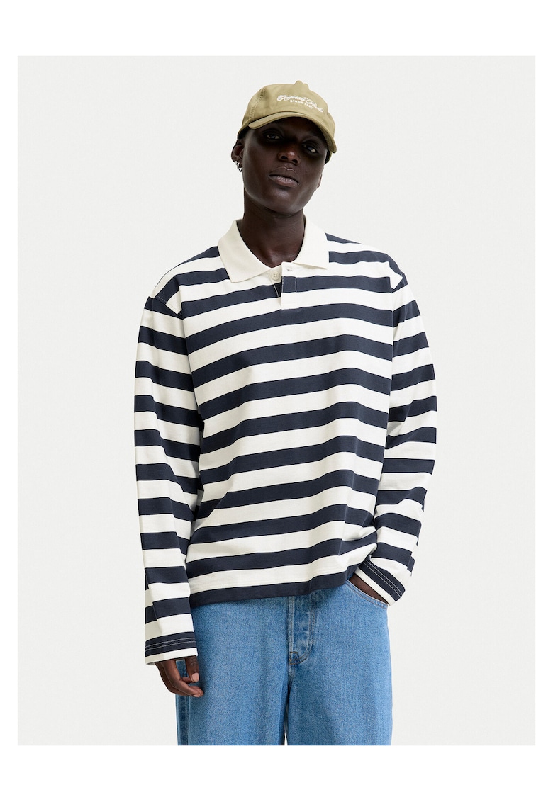 Polo barbati bleumarin - bumbac