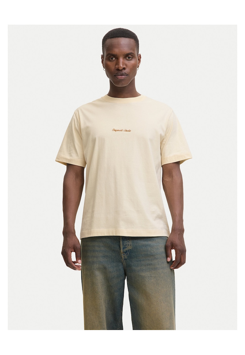 Jack & Jones Tricou barbati ecru - bumbac