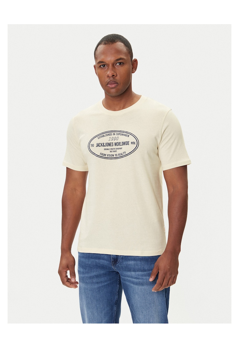 Tricou barbati ecru - bumbac -