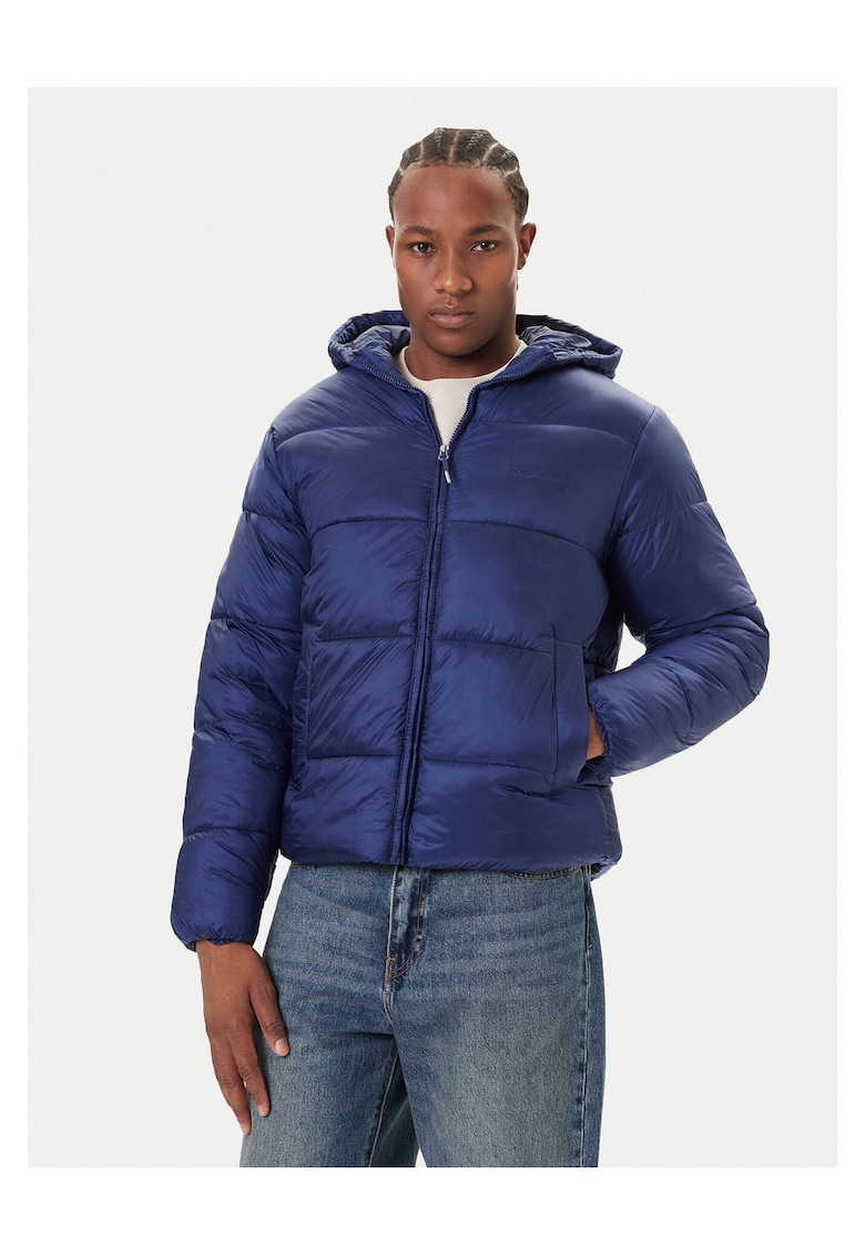 Jack & Jones Geaca de iarna barbateasca albastru - fabricata din materiale de calitate -