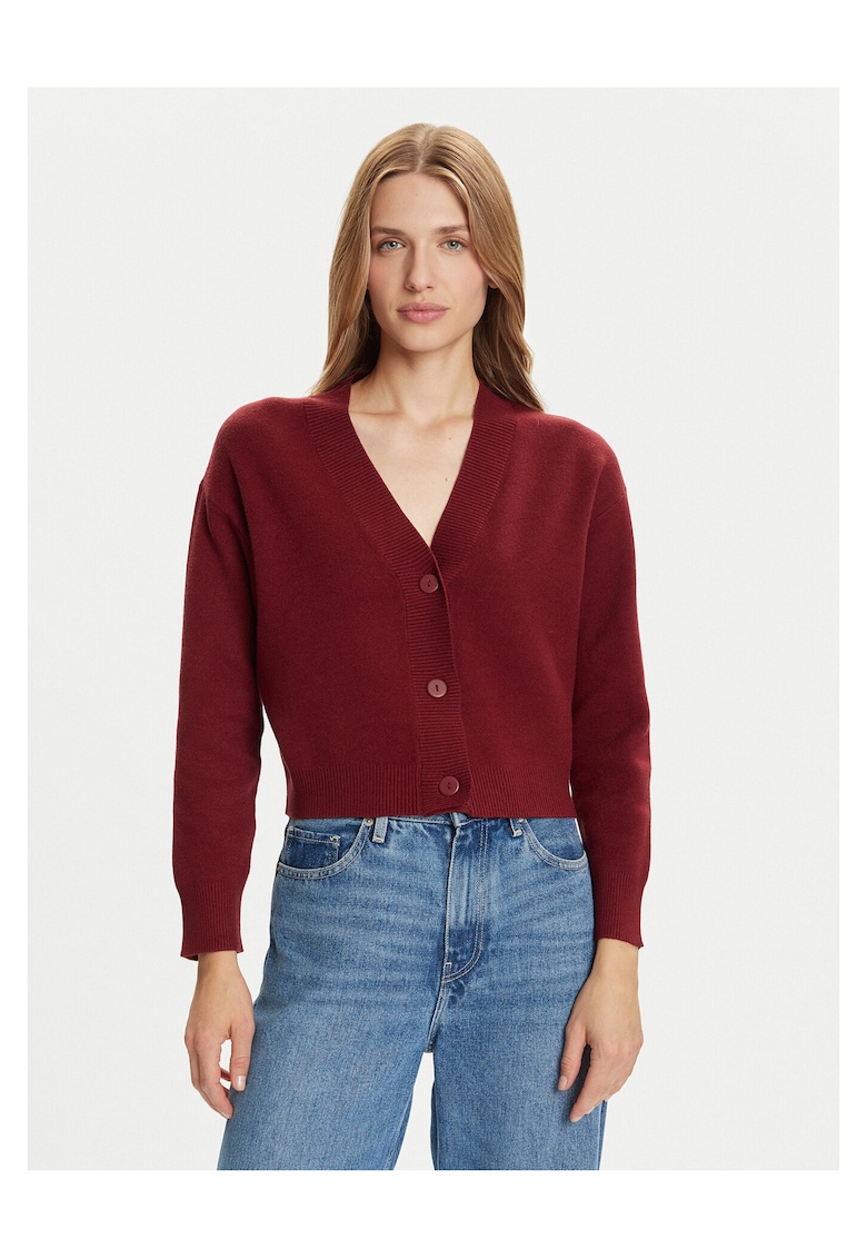 Cardigan dama visiniu - pulover tricotat
