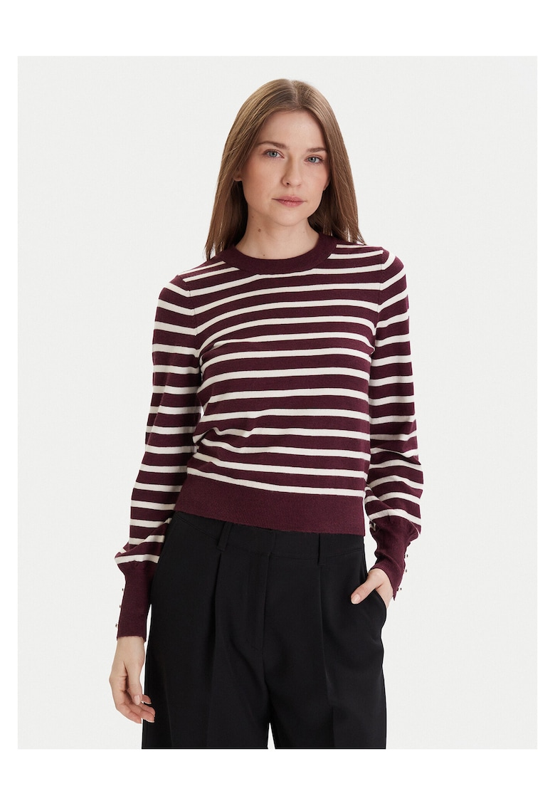 Pulover de dama violet/alb