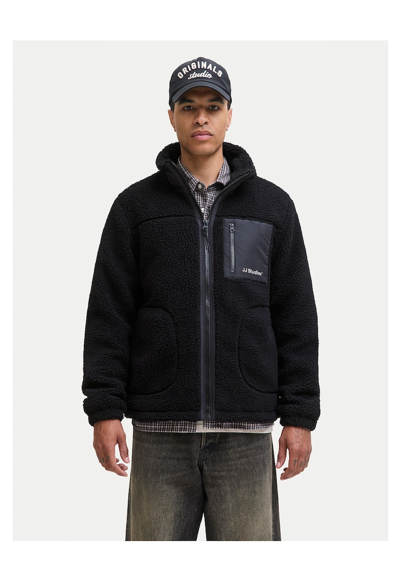Geaca barbati neagra - din material polar