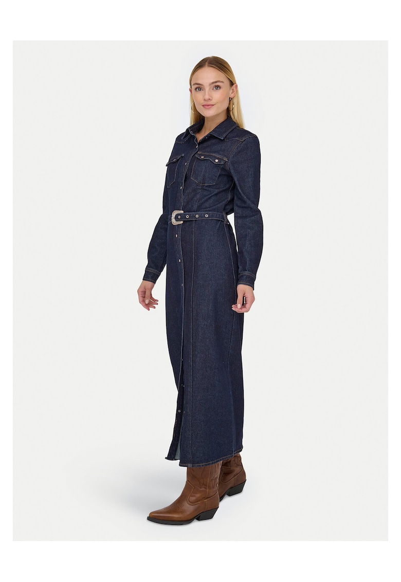 Rochie din denim pentru femei bleumarin
