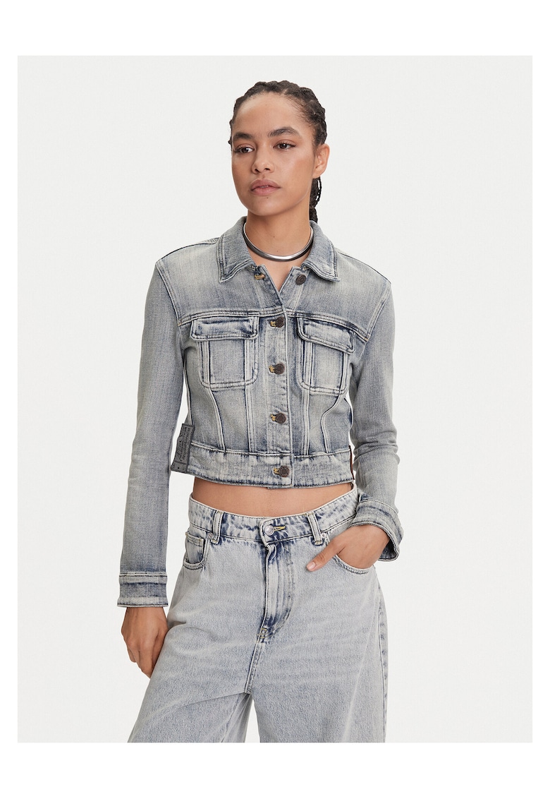 Geaca de blugi dama albastru gri - denim