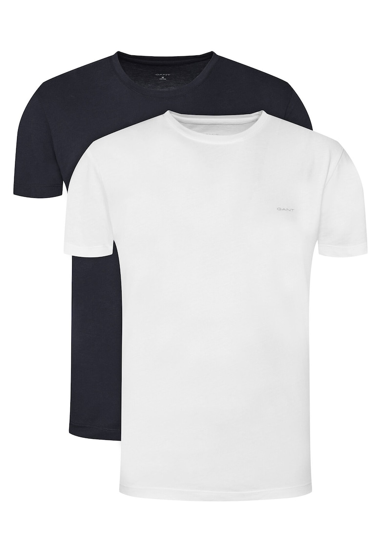 Set tricouri barbati alb - bleumarin - bumbac - Alb/Negru