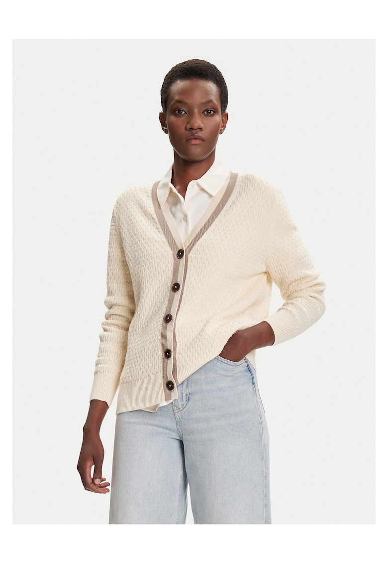 Cardigan dama - Menta - Ecru - Bumbac -