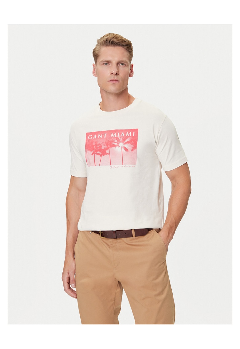 Tricou barbati ecru - bumbac