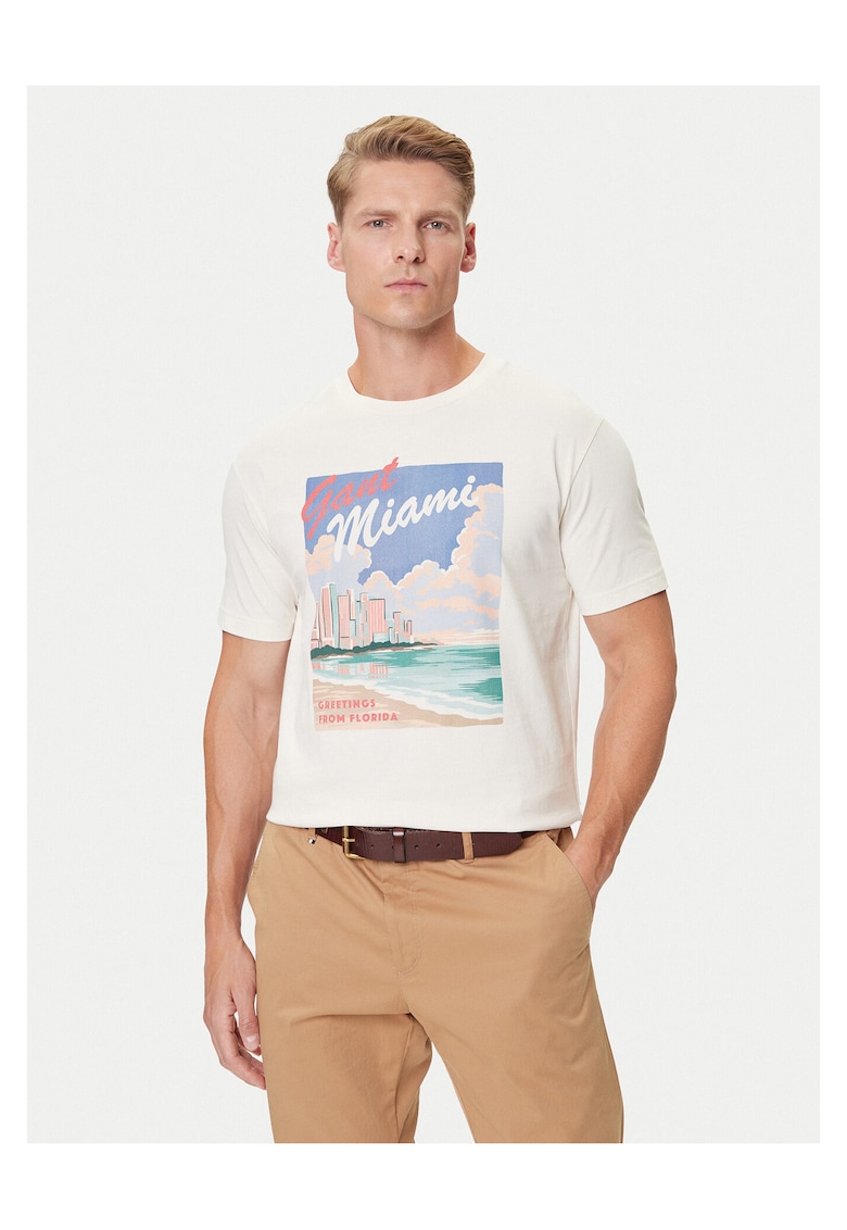 Tricou barbati - ecru - bumbac