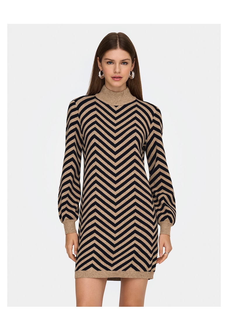 Rochie tricotata de dama maro - fabricata din material de calitate